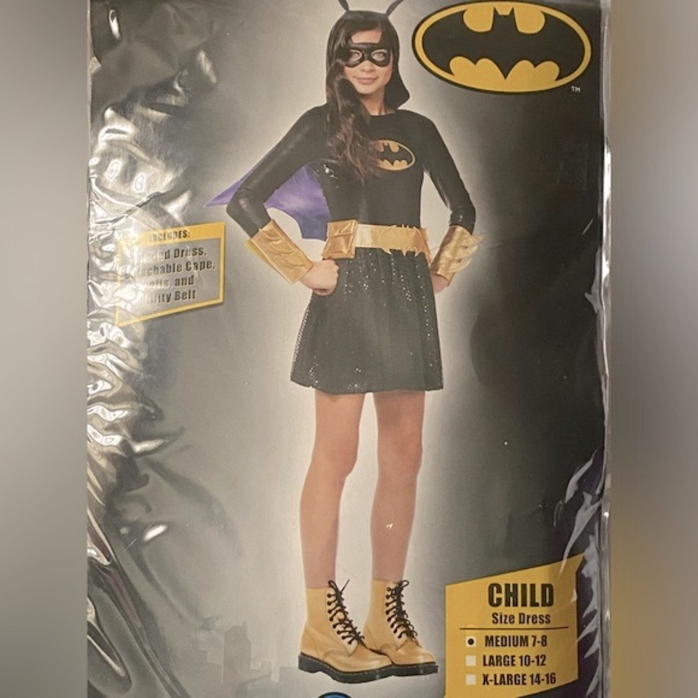 Warner Bros DC Batgirl Dress Costume Size  Medium (7-8)